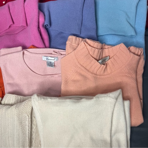 100% Cashmere Lot 12 Knit Jumpers Upcycle Cutter Sweaters Soft Girl Crafter Vtg - Picture 17 of 17